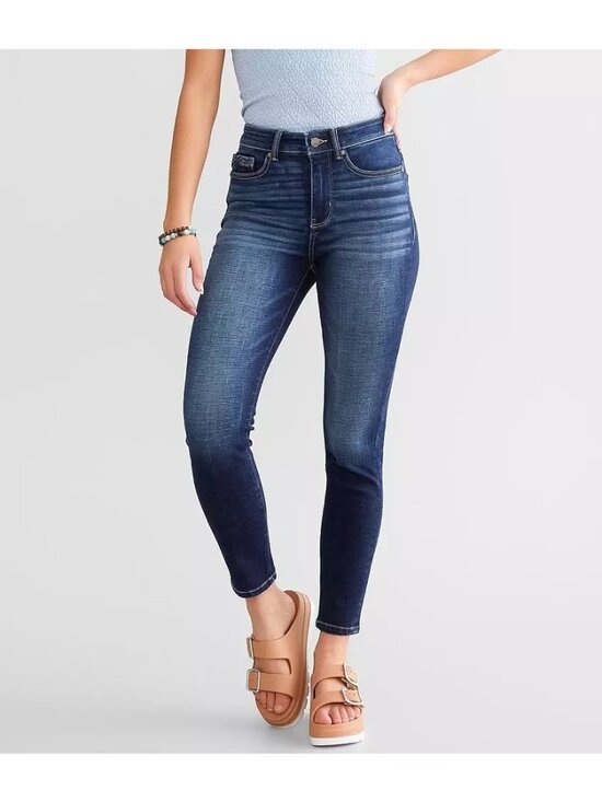 Judy Blue Denim - Judy Blue Jeans Size 7 Skinny Mid Rise Blue Dark Wash Made In USA
